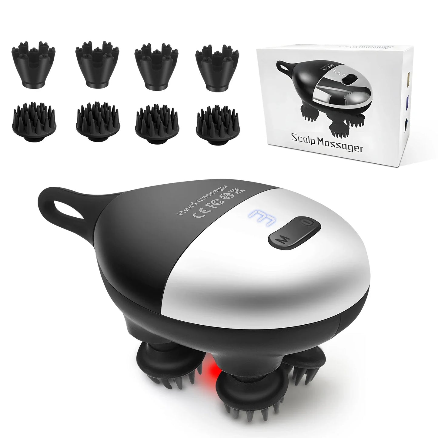 Electric Scalp Massager With 8 Heads 37 Modes Waterproof