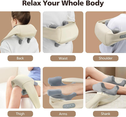 Neck Massager Cordless Shiatsu – Deep Heat Therapy Pro