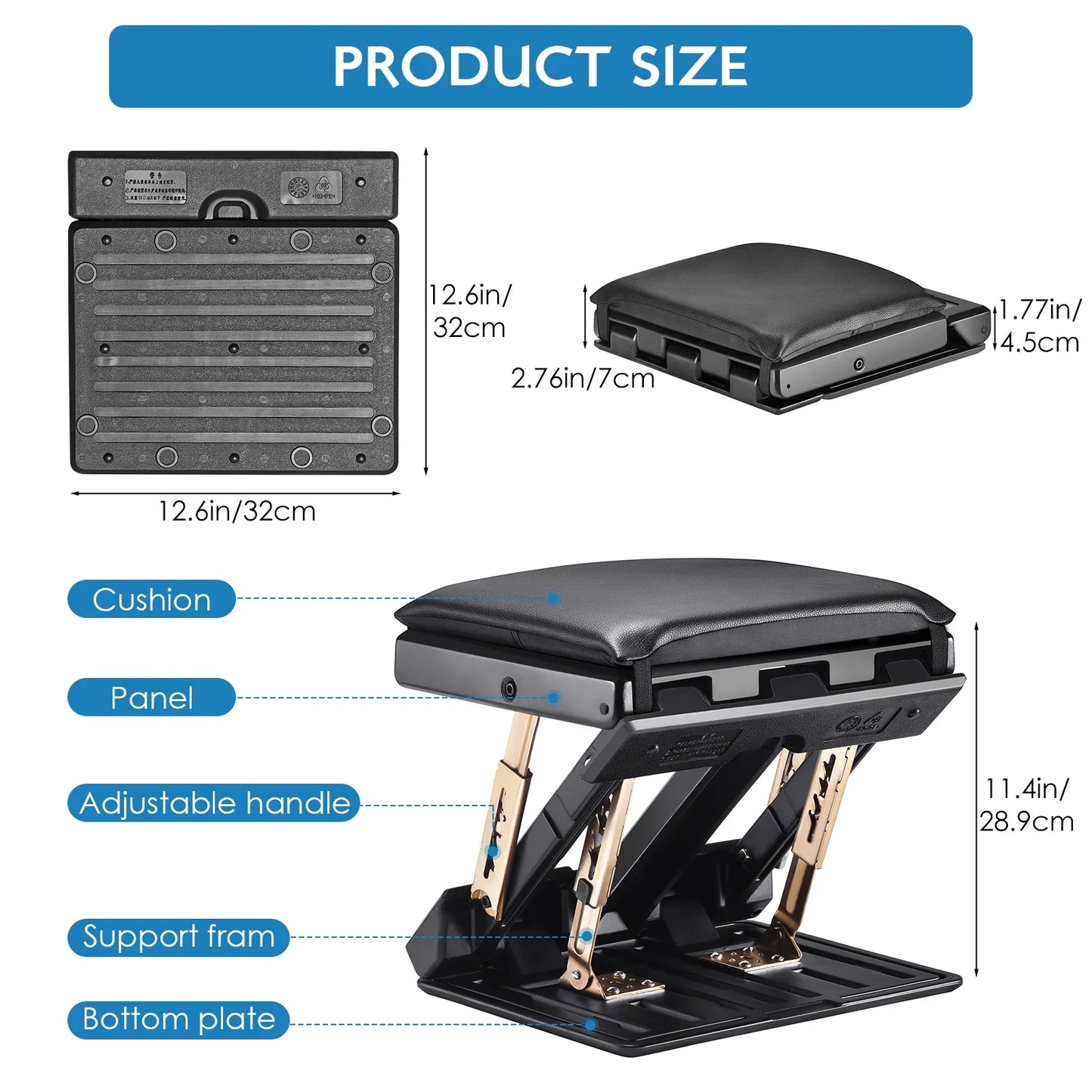 Adjustable Desk Footrest Cushioned Massage Anti Slip