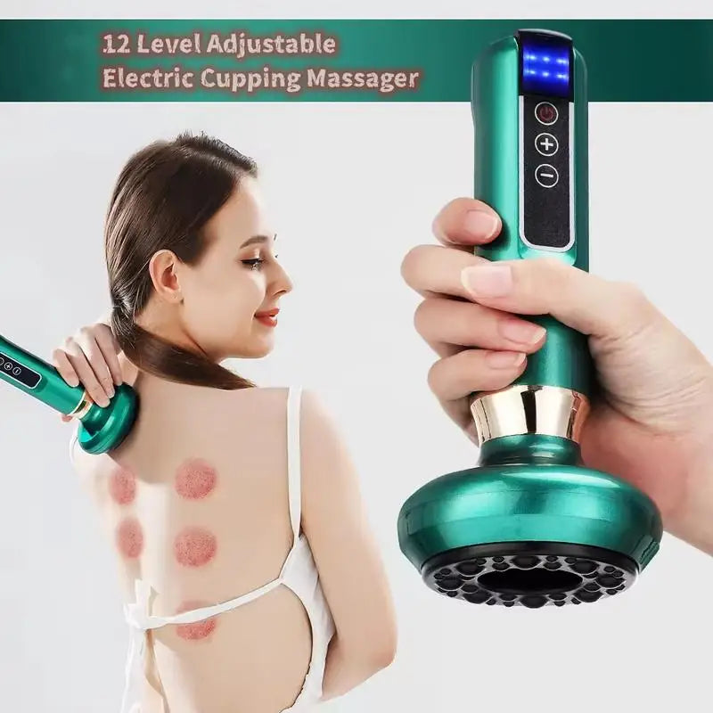 12-Level Adjustable Electric Cupping Massager for Body Slimming, Anti Cellulite