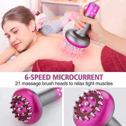 Electric Meridian Microcurrent Massage Brush with Lymphatic Drainage, Pain Relief