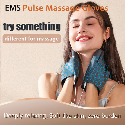 Electric Pulse Massage Gloves with Remote