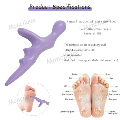 T Shaped Massager Handheld Acupressure Reflexology Tool