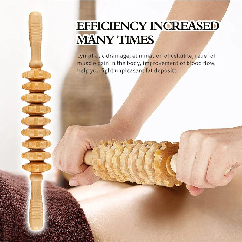 Wood Therapy Massage Roller For Lymphatic Drainage Relief