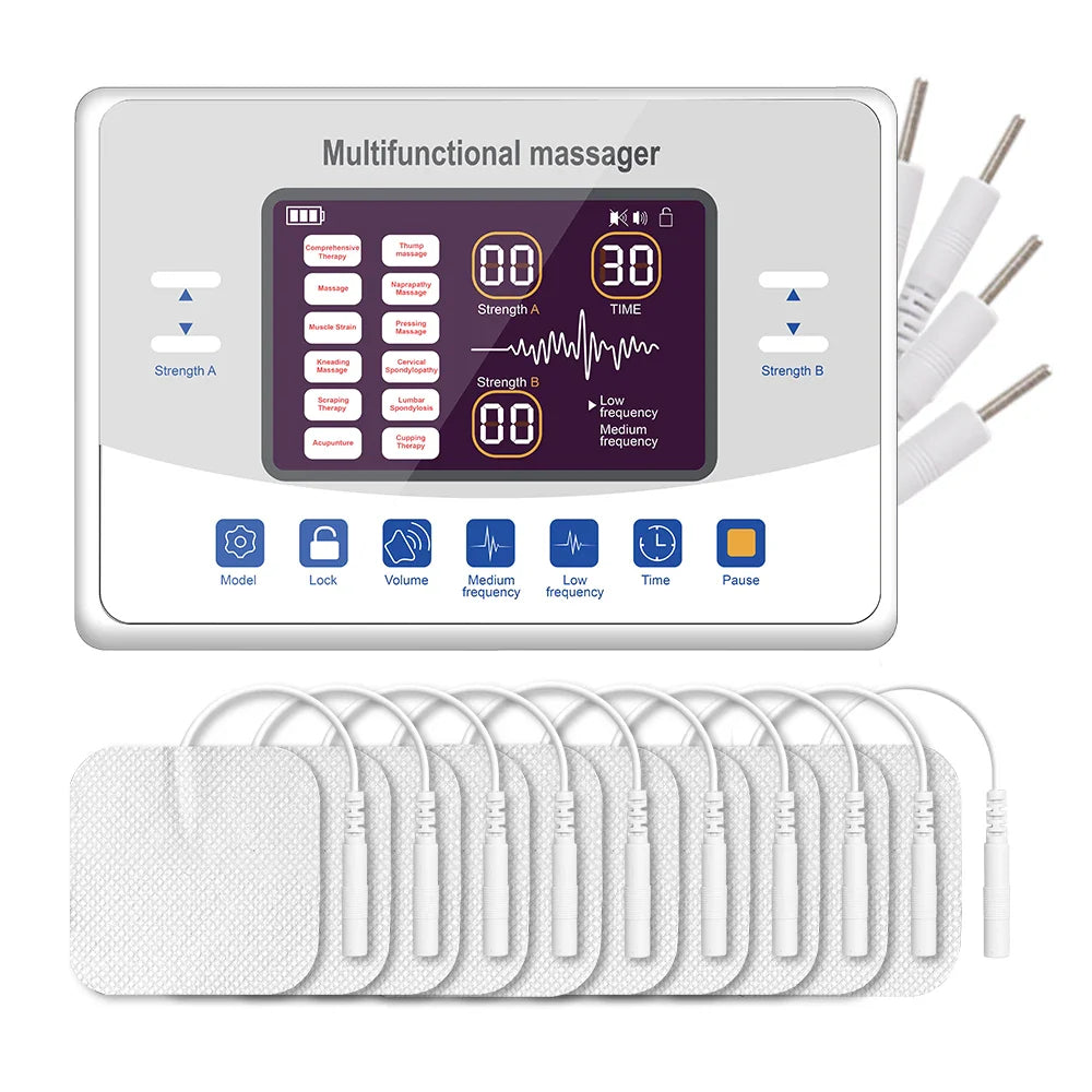 EMS TENS Muscle Stimulator Massager with 30 Levels and 50 Pads