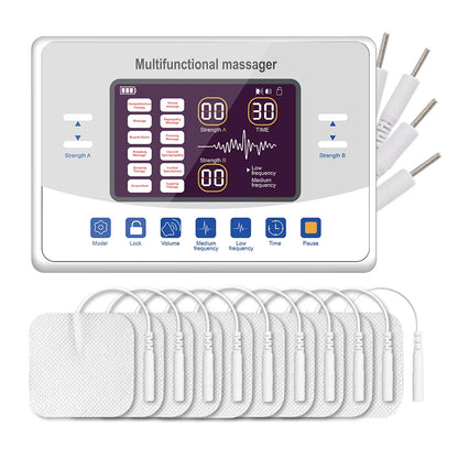 EMS TENS Muscle Stimulator Massager with 30 Levels and 50 Pads