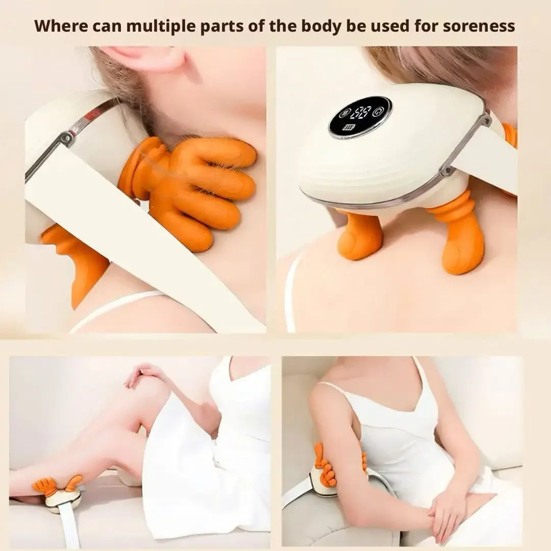 Wireless Heated Finger Massager for Neck, Shoulders, Trapezius Brushless Motor