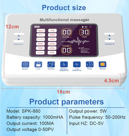 EMS TENS Muscle Stimulator Massager with 30 Levels and 50 Pads