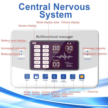 12 Modes TENS EMS Low Frequency Therapy Massager with 50 Pads
