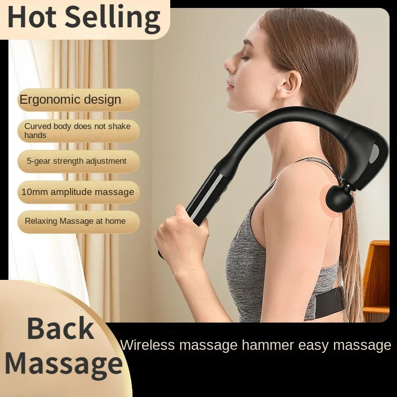 Fascial Massage Gun With Bent Long Handle – Deep Relief
