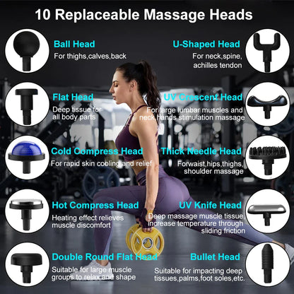 Fascia Massage Gun Electric Muscle Massager With Handle For Full Body