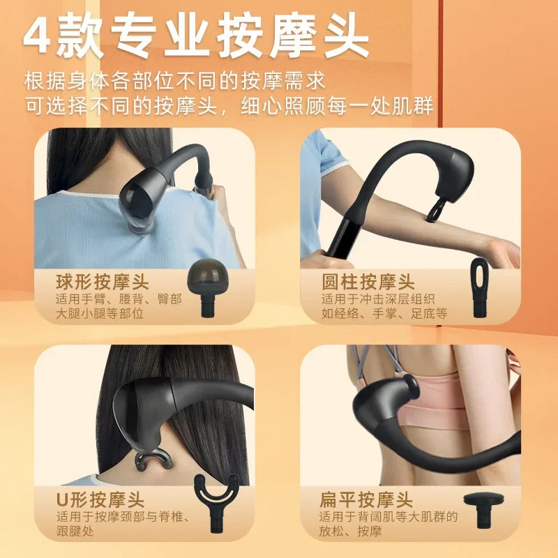 Fascial Massage Gun With Bent Long Handle – Deep Relief