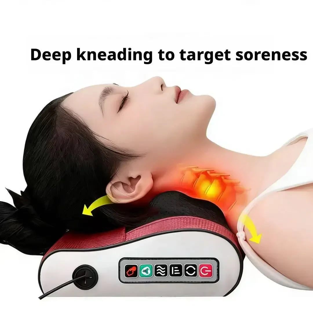 4D Kneading Neck Massage Pillow with Heating for Neck