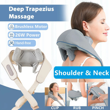 Foreverlily 26W Neck And Shoulder Massager – Powerful Wireless Kneading Comfort