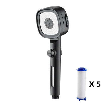 3 Modes Built-in Filiter High Pressure Shower Head with One-key Stop Button Shower Massage Spa Handheld Showerhead For Bathroom