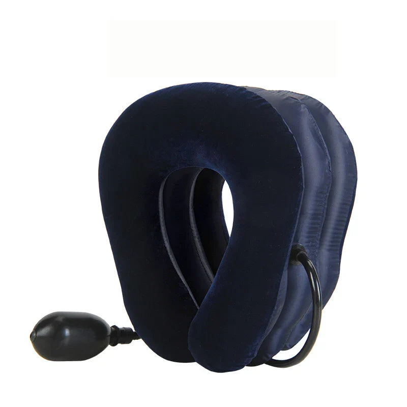 Portable Inflatable Neck Massager with U-Shaped Cervical Pillow for Therapy