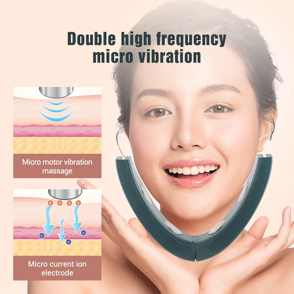 V Shape Face Massager EMS Microcurrent Chin Lift Remote