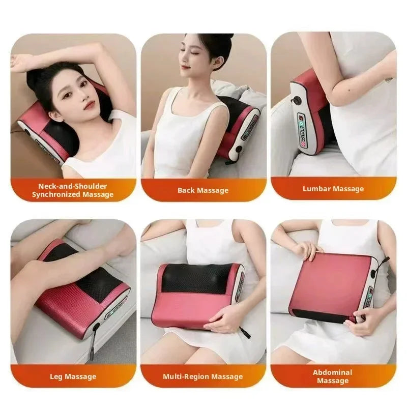 Neck Massager Pillow With Heat, 3-Point Shiatsu Kneading For Fatigue Relief
