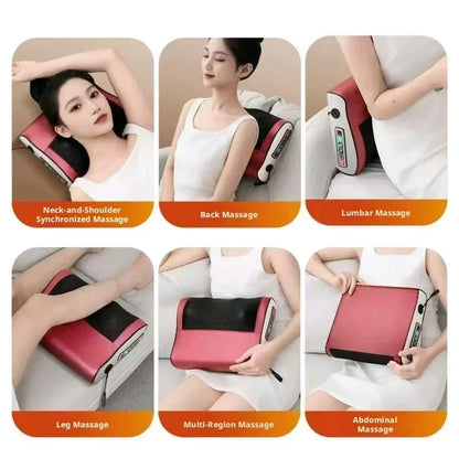 Neck Massager Pillow With Heat, 3-Point Shiatsu Kneading For Fatigue Relief