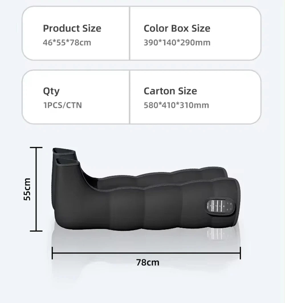 Air Compression Leg Massage Boots – Rechargeable Battery