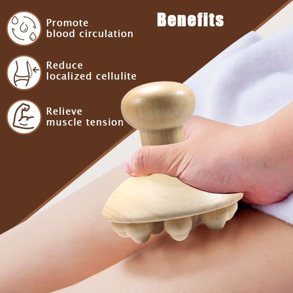 Wood Therapy Mushroom Massage Tool – Natural Anti-Cellulite Solution