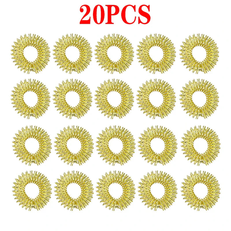 Gold Silver Plated Finger Massage Rings Spiky Acupressure