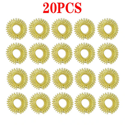Gold Silver Plated Finger Massage Rings Spiky Acupressure