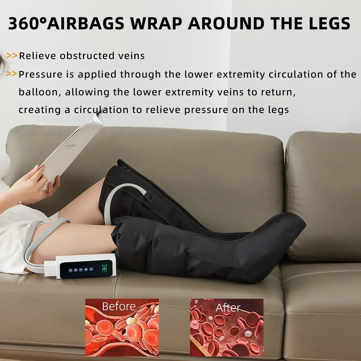 Air Compression Leg Massager Boots - Lymphatic Drainage