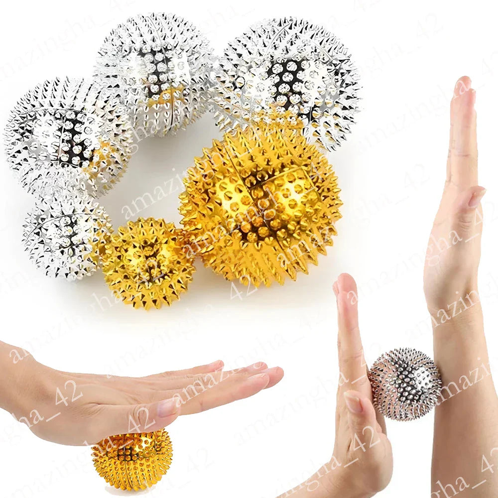 2pc Hand Magnetic Spiky Massage Ball Palm Acupressure