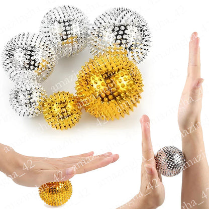 2pc Hand Magnetic Spiky Massage Ball Palm Acupressure