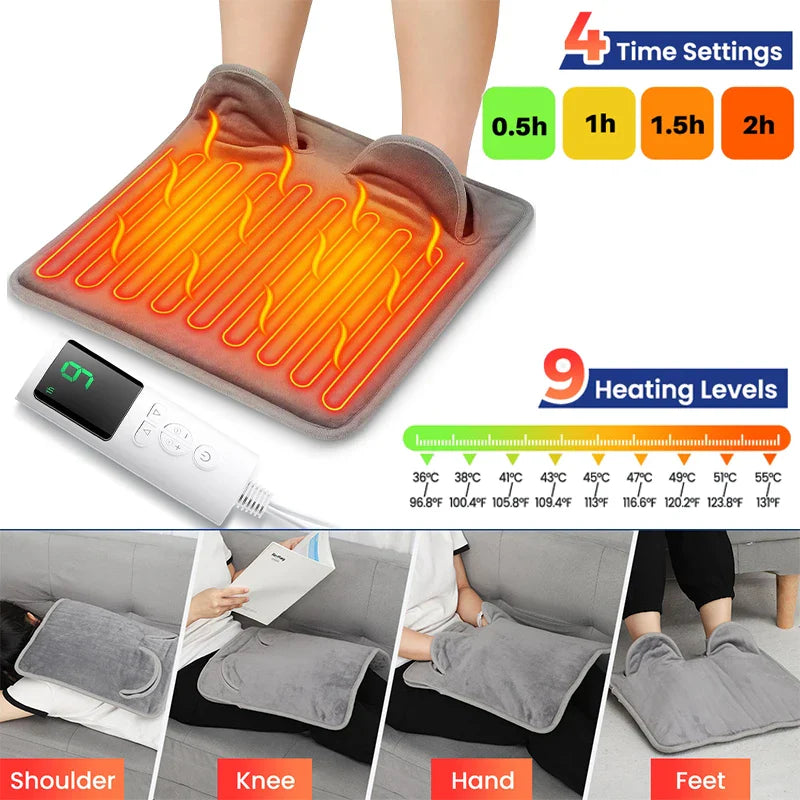 Winter Electric Heating Foot Pad With 9 Level Massager