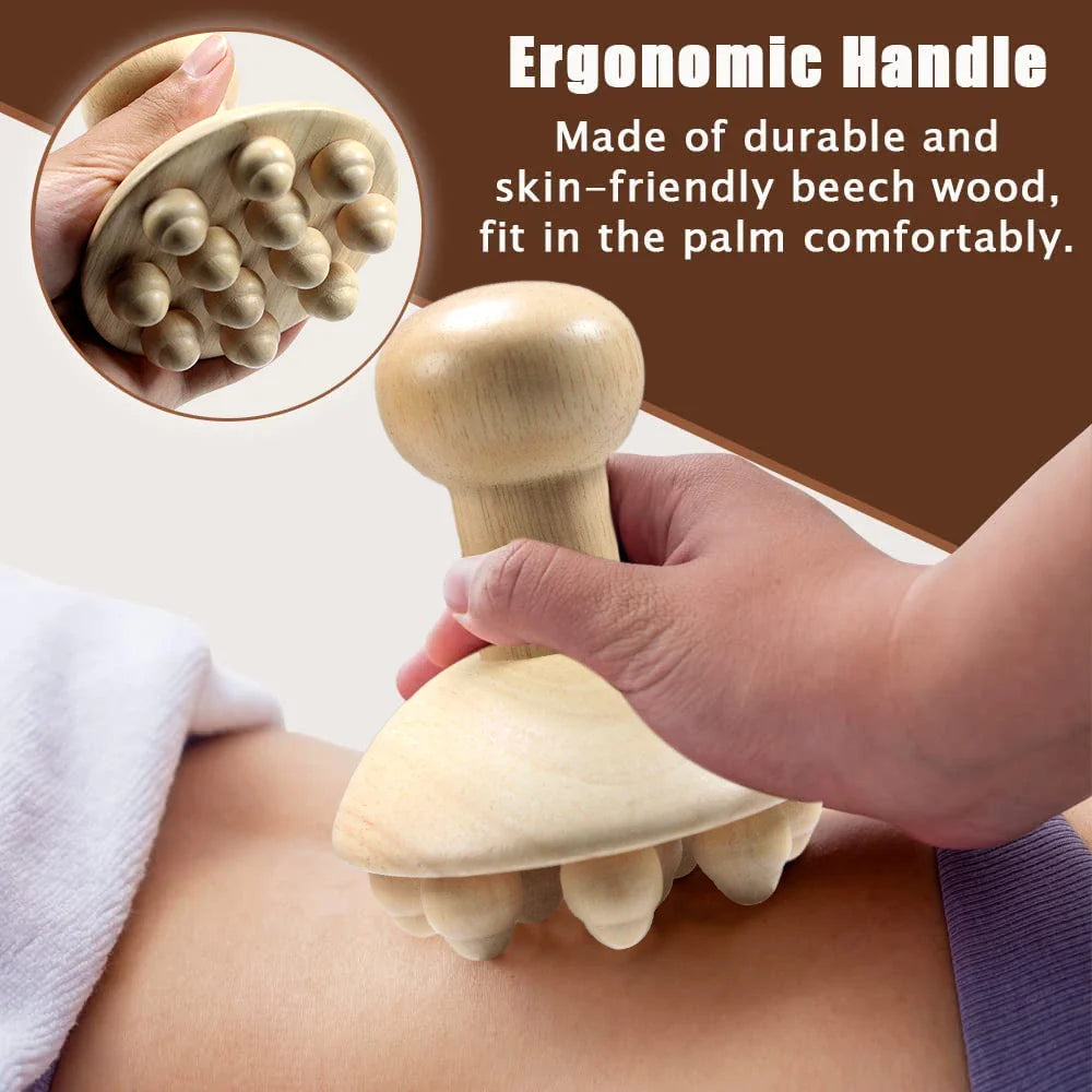 Wood Therapy Mushroom Massage Tool – Natural Anti-Cellulite Solution