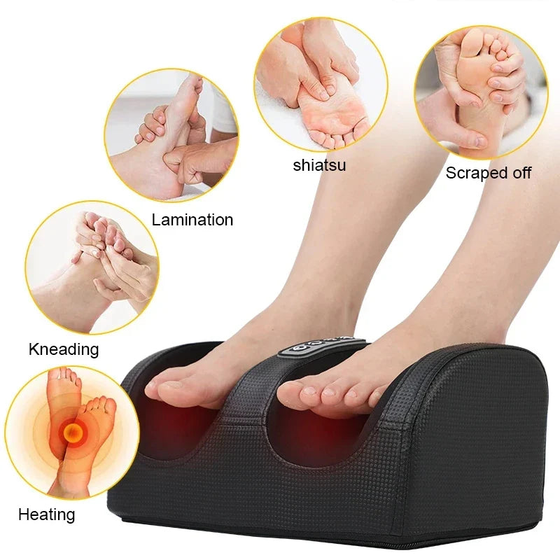 Heated Electric Foot Massager with Shiatsu Kneading, Deep Tissue Calf Massage