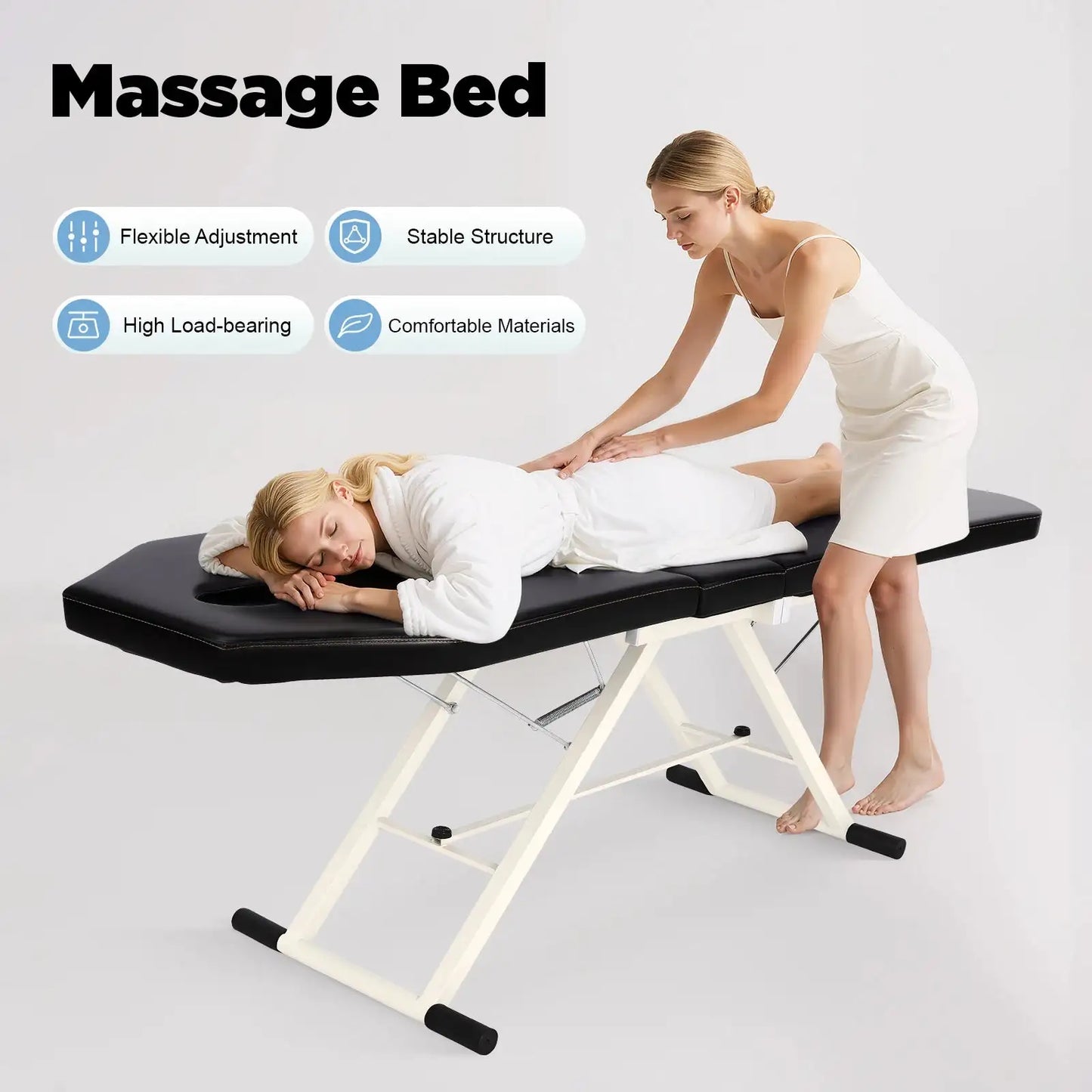 Foldable Massage Table With Pillow – Adjustable Backrest