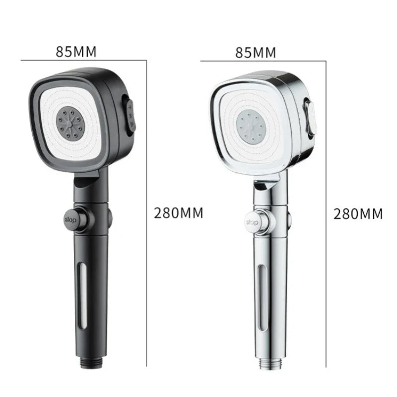 3 Modes Built-in Filiter High Pressure Shower Head with One-key Stop Button Shower Massage Spa Handheld Showerhead For Bathroom