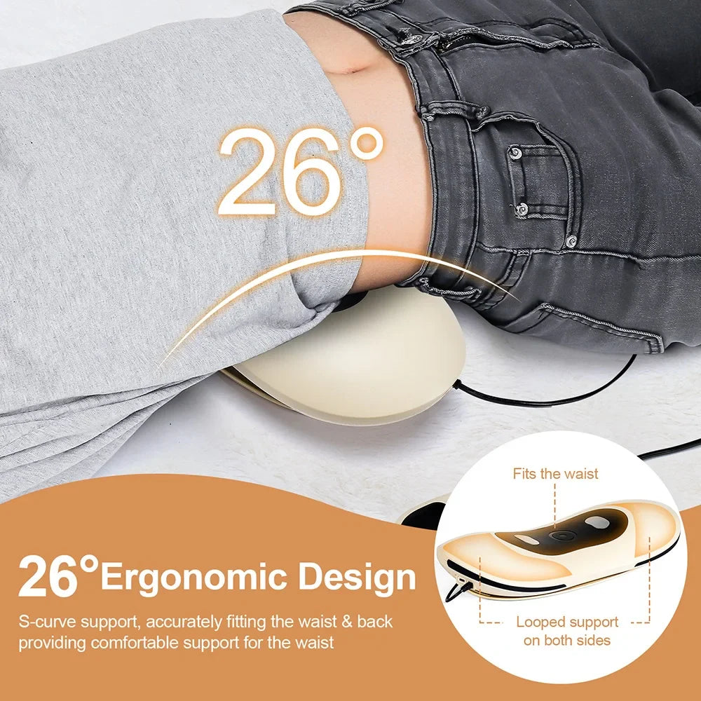 Electric Lumbar Traction Massager – Adjustable Vibration for Back Support