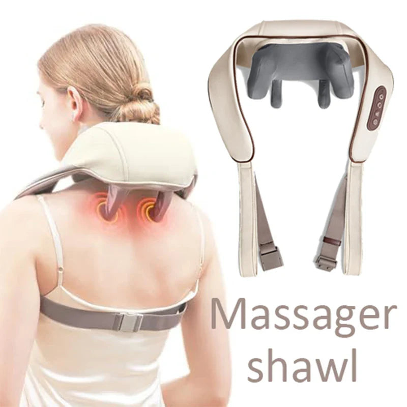 Wireless Neck Back Massager 5D Shiatsu Heated Pillow