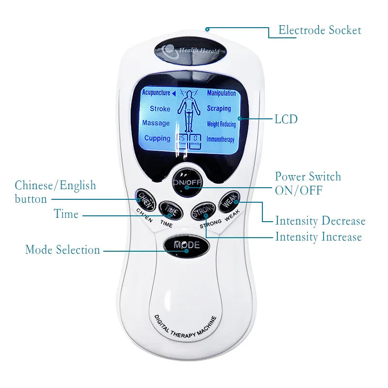 Electric TENS Massager With 12 Modes, Muscle Stimulator For Physiotherapy