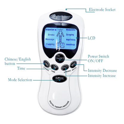 Electric TENS Massager With 12 Modes, Muscle Stimulator For Physiotherapy