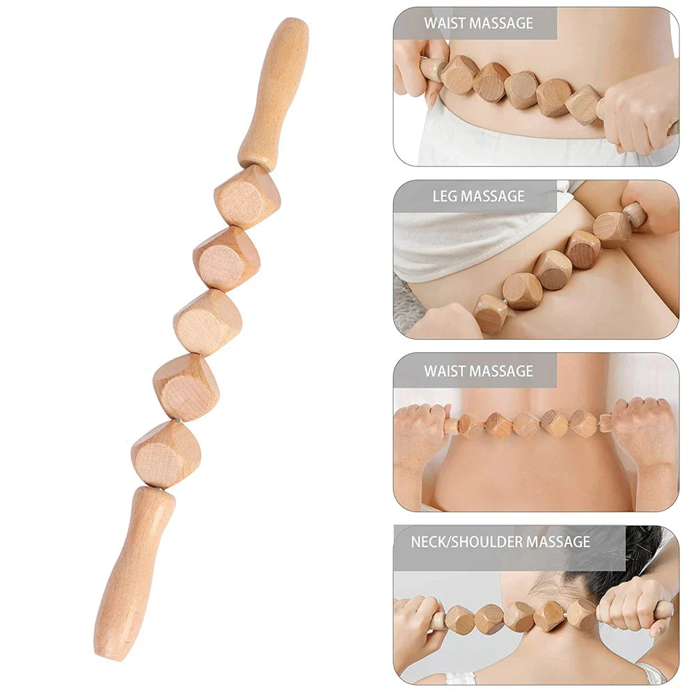 Wood Therapy Roller Gear Stick – High-Quality Natural Wood Massage Tool