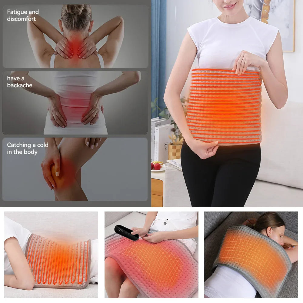 40x76cm Electric Heating Pad Massager – Lumbar Pain Relief