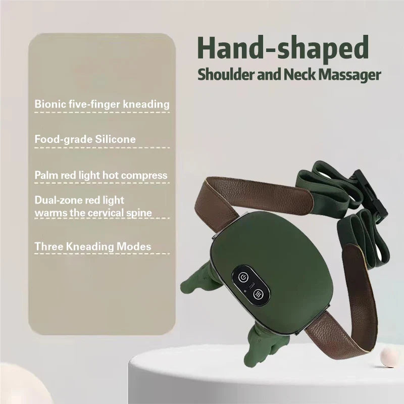 Wireless Neck and Shoulder Massager with Kneading Shiatsu Brushless Motor