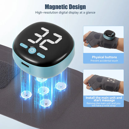 Wireless EMS Pain Relief Wrist Massager With Heat Guard