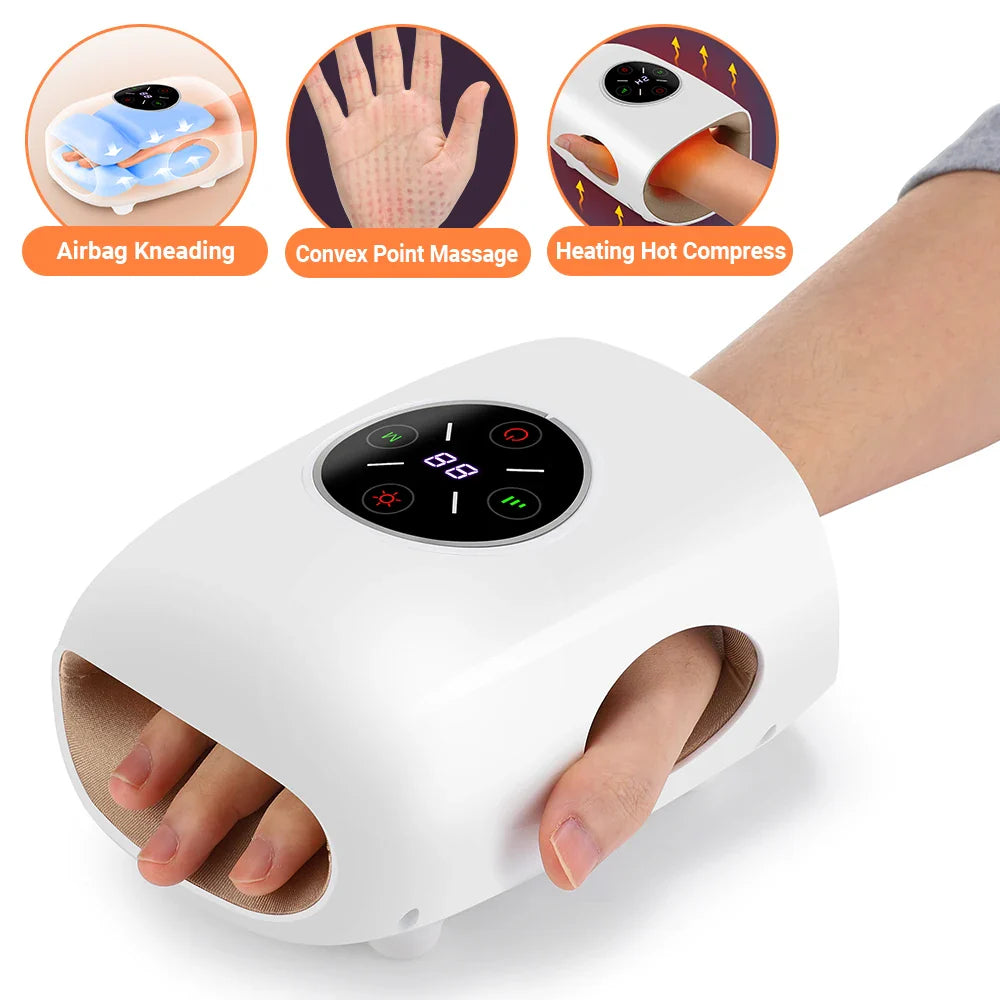 Electric Hand Massager with Air Compression, Heat Cordless for Arthritis Pain