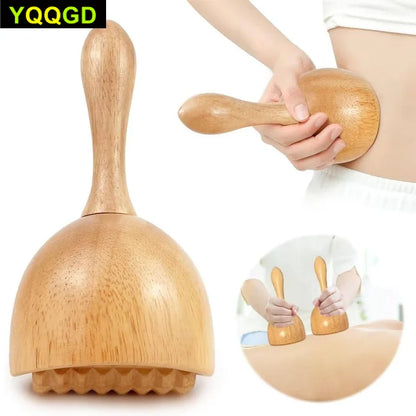 Wooden Therapy Cup with Roller – Natural Body Shaping Massage Tool