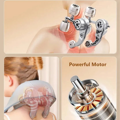 Wireless Neck Back Massager 5D Shiatsu Heated Pillow