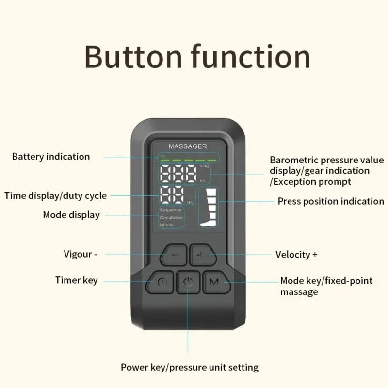 Foot Air Pressure Leg Massager for Blood Circulation and Muscle Relaxation