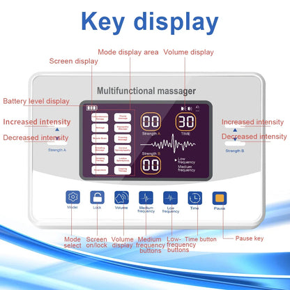 TENS EMS Massager with 30 Levels and 12 Modes, Dual Channel Muscle Stimulator