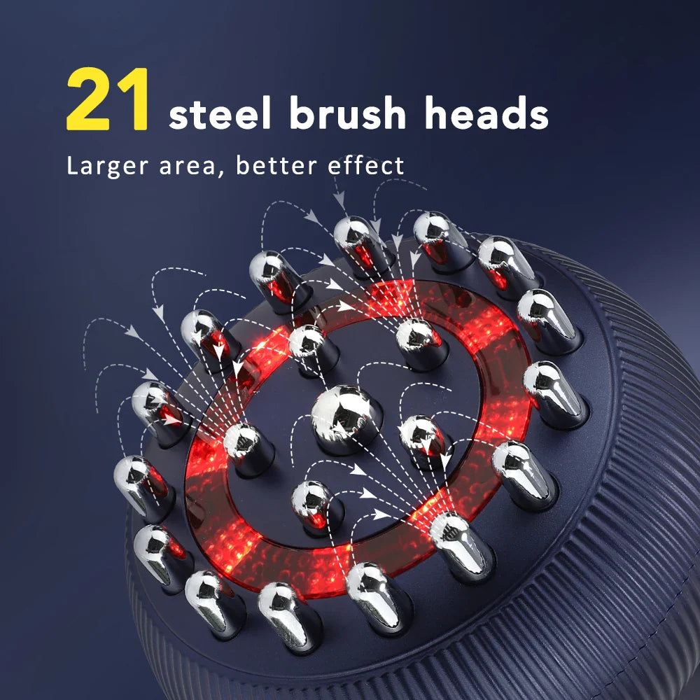 Meridian EMS Pulse Heating Massage Guasha Lymph Drainage Brush