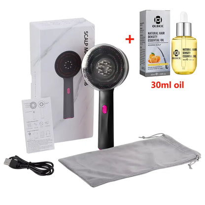 3 Modes Electric Vibration Massage Comb with Red Light for Hair Growth
